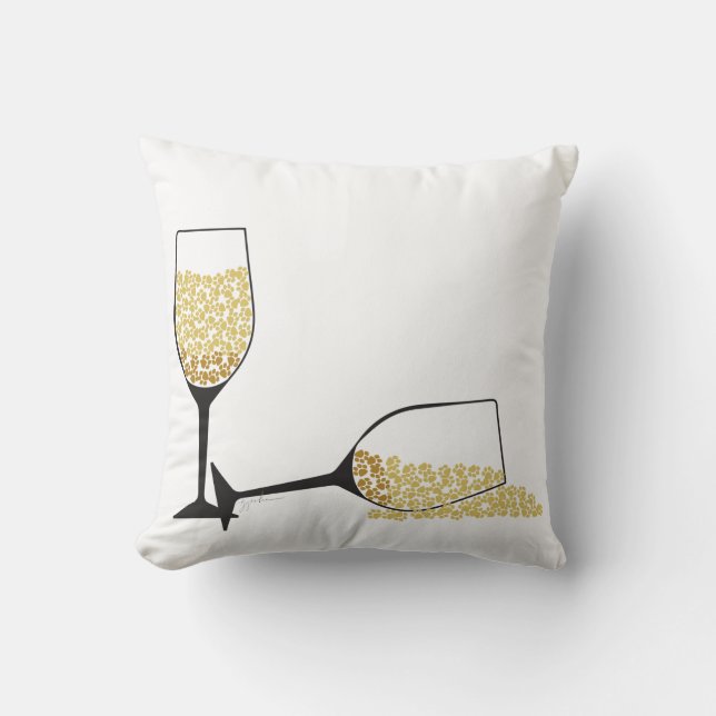 Almohada de la impresión de la pata del vino (Anverso)