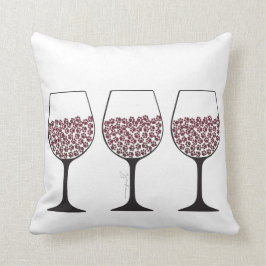Almohada de la impresión de la pata del vino