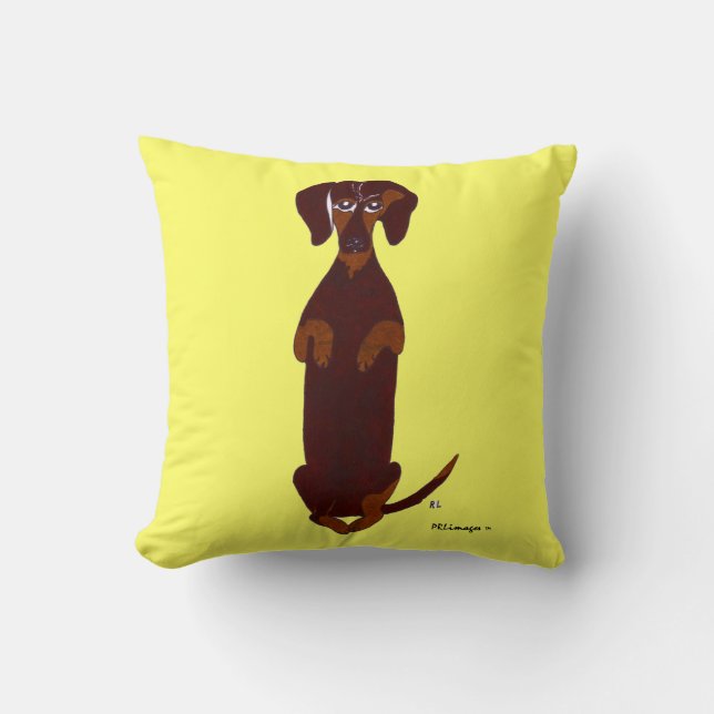 Almohada de la impresión del Dachshund (Anverso)