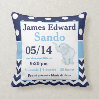 Almohada de la invitación del bebé del elefante de