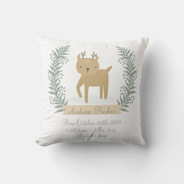 Almohada de la invitación del nacimiento del bebé (Anverso)