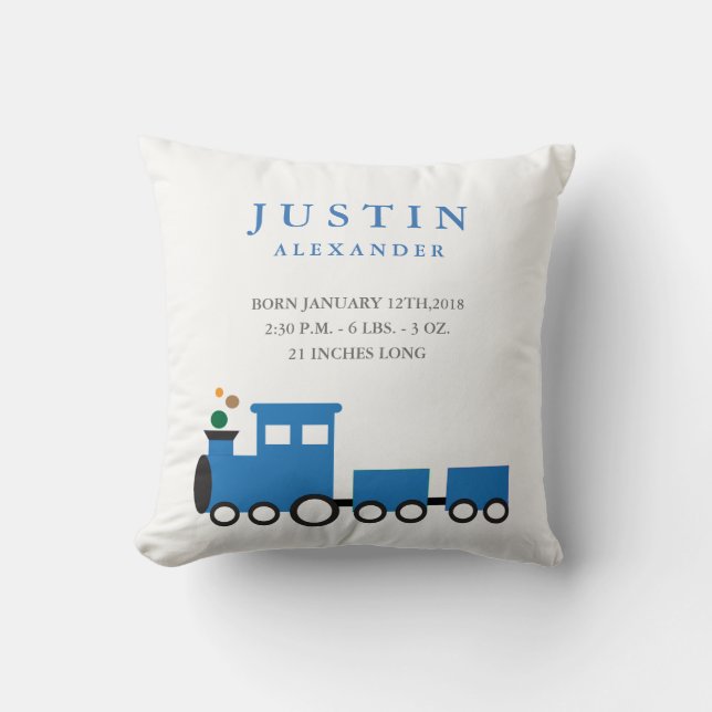 Almohada de la invitación del nacimiento del tren (Anverso)