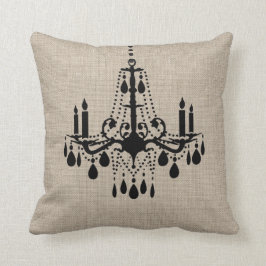 Almohada de la lámpara de la arpillera