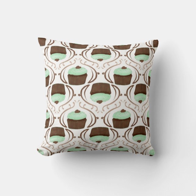 Almohada de la magdalena del chocolate de la verde (Anverso)