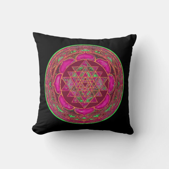 Almohada de la mandala de Lakshmi Yantra (Anverso)