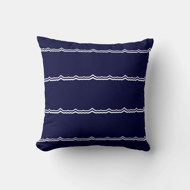 almohada de la marina rayas de onda blanca de espa (Anverso)