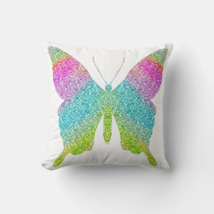 Almohada de la mariposa del purpurina - escoja un