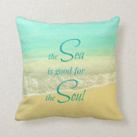 Almohada de la onda de la playa del alma del mar