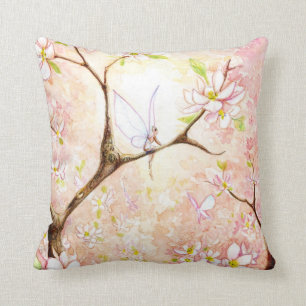 Almohada "de la opinión rosada del flor"