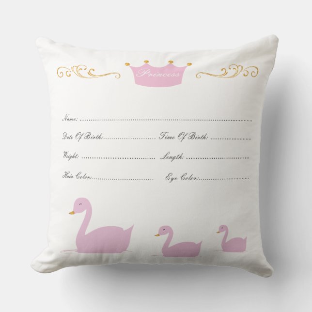 Almohada de la partida de nacimiento del bebé (Anverso)