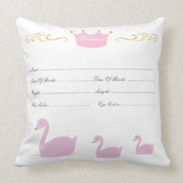 Almohada de la partida de nacimiento del bebé