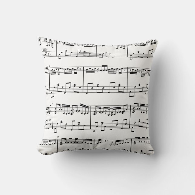Almohada de la partitura blanco y negro (Anverso)