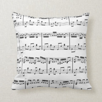 Almohada de la partitura blanco y negro