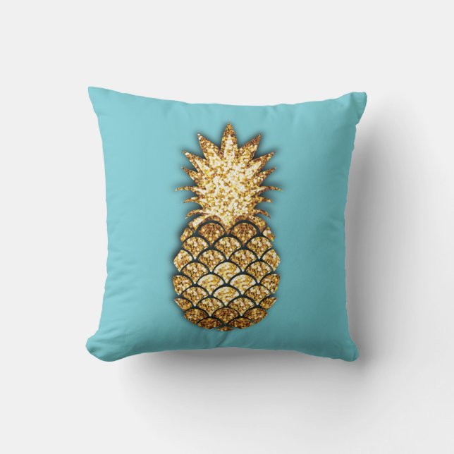 Almohada de la piña del purpurina del oro (Anverso)