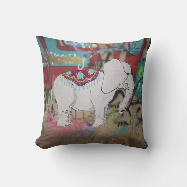Almohada de la pintada del elefante (Anverso)
