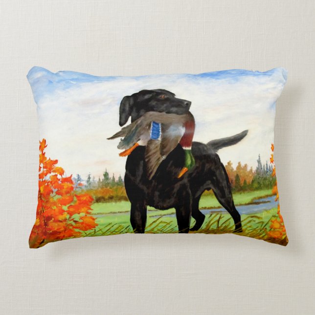 Almohada de la pintura del perro de caza (Anverso)