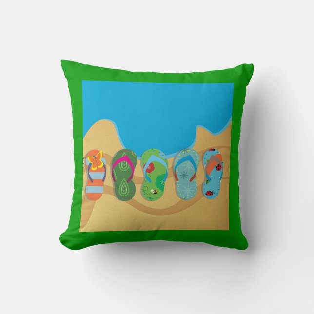 Almohada de la playa de los flips-flopes (Anverso)