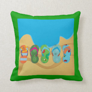 Almohada de la playa de los flips-flopes