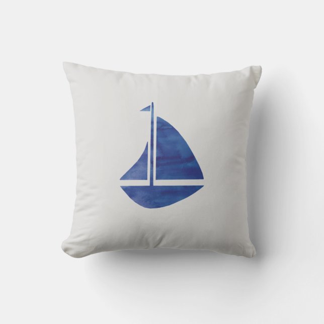 Almohada de la playa Gris Náutica en barco (Anverso)
