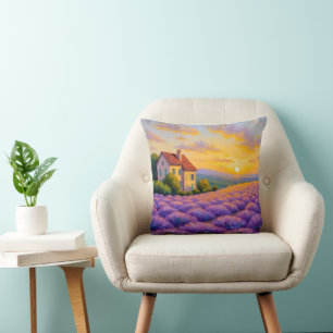 Almohada de la puesta de sol de la Lavanda provenz