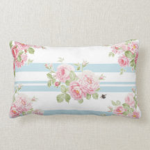 Almohada de la raya de la aguamarina de los rosas