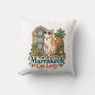 Almohada de la Señora Gatos de Marrakech Decorac