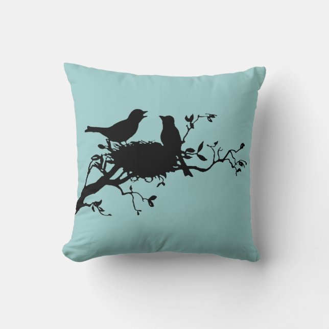 Almohada de la silueta de los pájaros de la (Anverso)