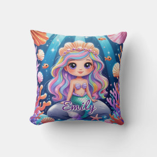 Almohada de la sirena cutánea - Nombre editable
