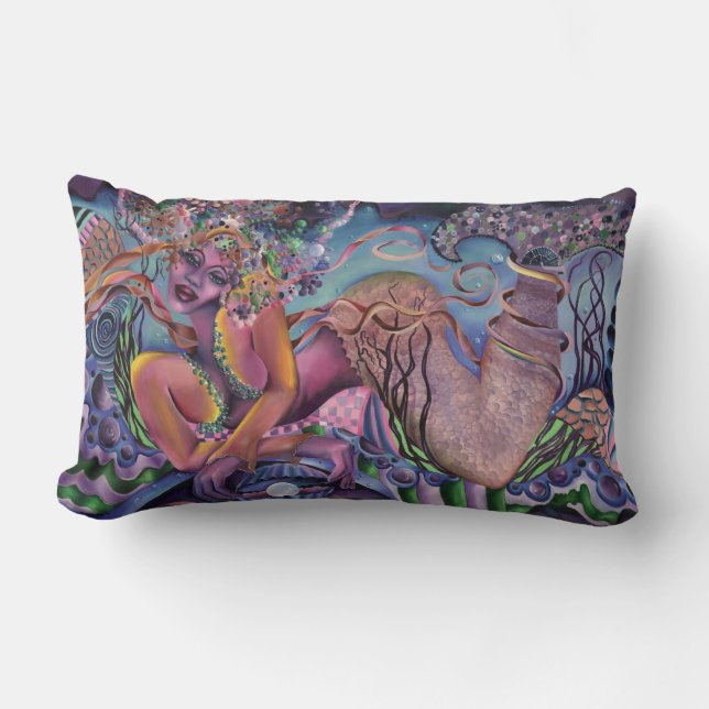 Almohada de la sirena de la playa, tonos suaves, (Anverso)