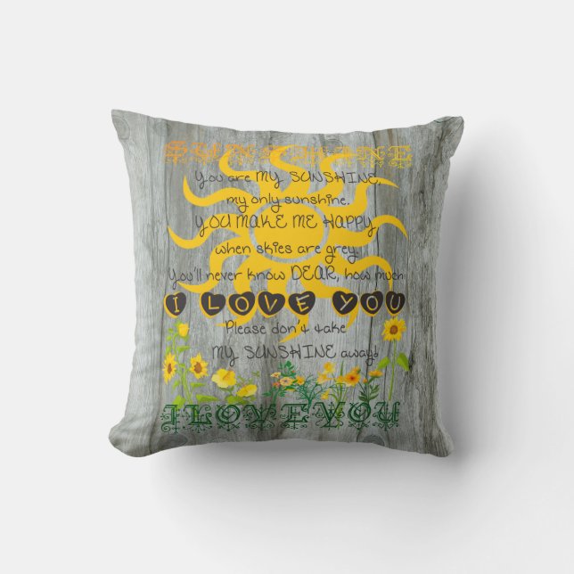 Almohada de la sol con el fondo del Driftwood (Anverso)
