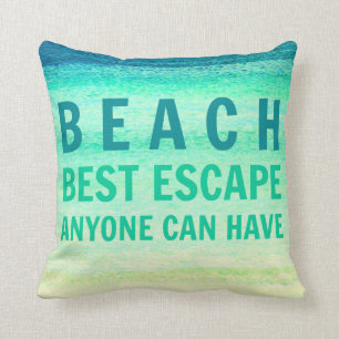 Almohada de la tipografía del océano de Turquois