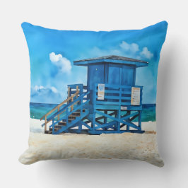 Almohada de la Torre de Salvavidas Azul de la Play