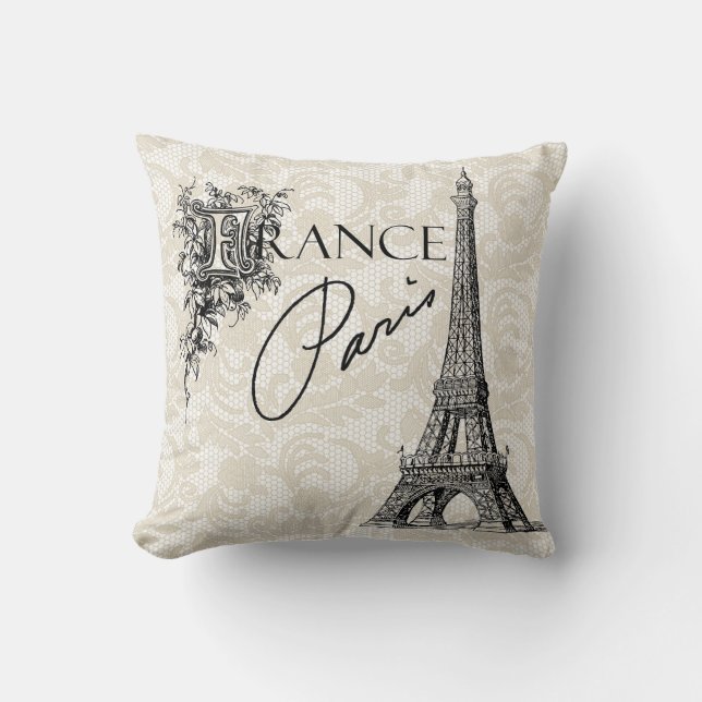 Almohada de la torre Eiffel de París Francia del (Anverso)