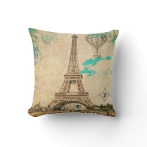 Almohada de la torre Eiffel del vintage