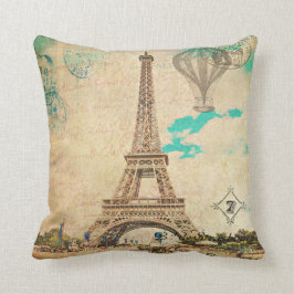 Almohada de la torre Eiffel del vintage