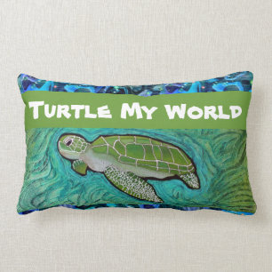 Almohada de la tortuga de mar verde
