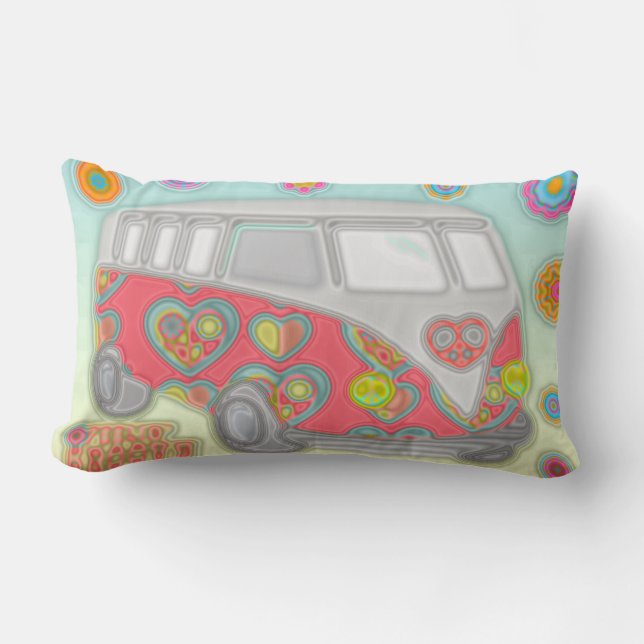 Almohada de la Van del Poder Floral Groovy de los  (Anverso)