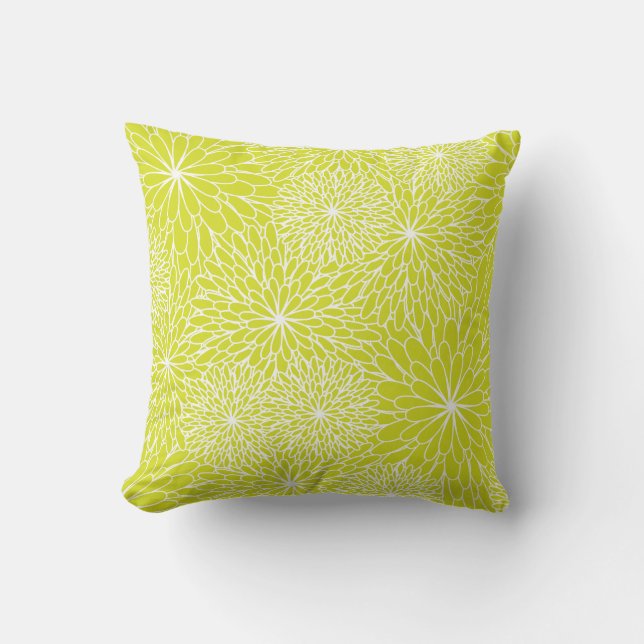 Almohada de la verde lima del crisantemo (Anverso)