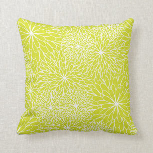 Almohada de la verde lima del crisantemo