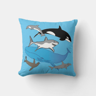 almohada de la vida marina, decoración del hogar,