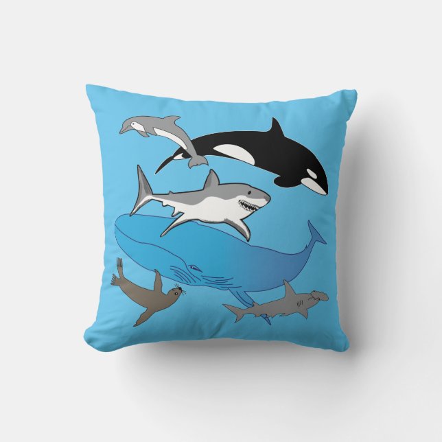 almohada de la vida marina, decoración del hogar,  (Anverso)