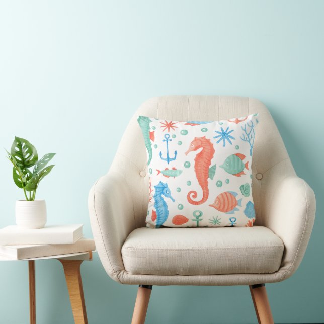 Almohada de la vida marina náutica de la playa (Silla)