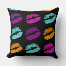 Almohada de labios brillo rosa naranja púrpura azu