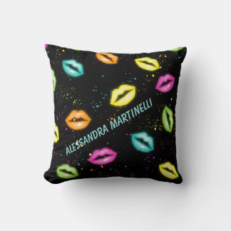 Almohada de labios de neón personalizados sobre ne