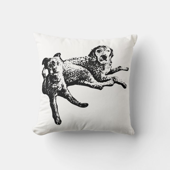 Almohada de Labradoodle y Terrier Duo con arte de  (Anverso)