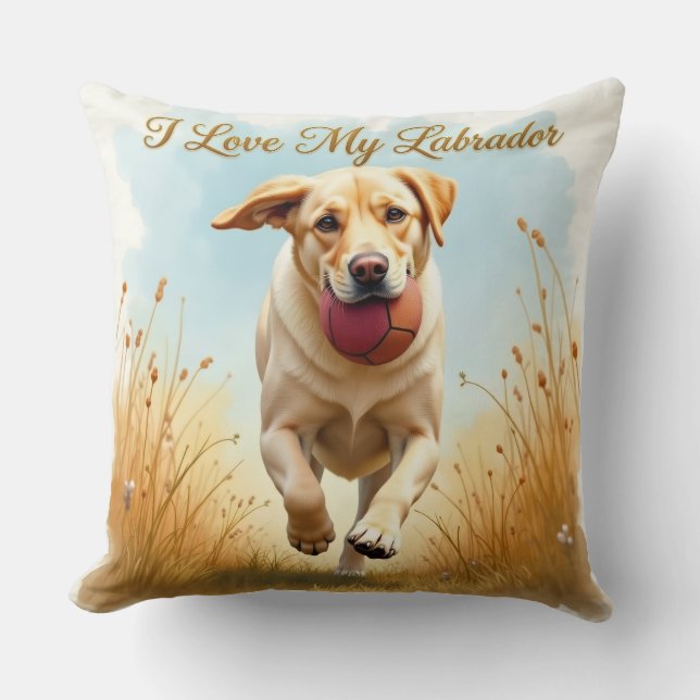Almohada de Labrador que amo (Anverso)