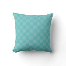 Almohada de lanzamiento a cuadros turquesa