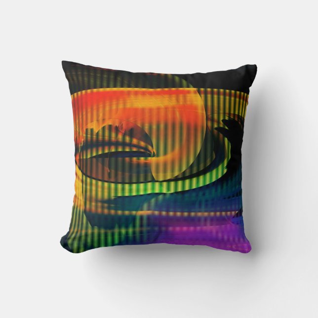 Almohada de lanzamiento abstracta de arcoíris de p (Anverso)