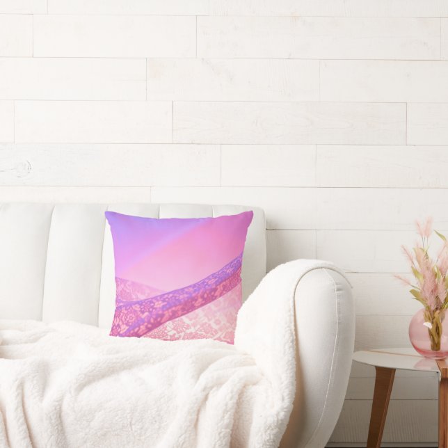 Almohada de lanzamiento abstracta de encaje rosa s (Sofá)