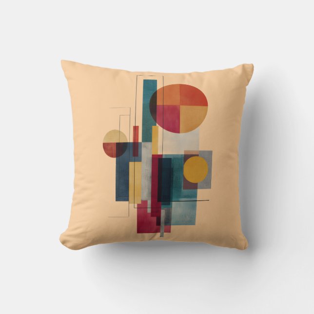 Almohada de lanzamiento abstracta geométrica Bauha (Anverso)